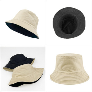 Sun <b>Summer</b> <b>Hats</b> Double Side Plain Cotton Custom Logo Embroidery <b>Man</b> Women Fisherman Reversible Bucket <b>Hats</b> - Product Image 3