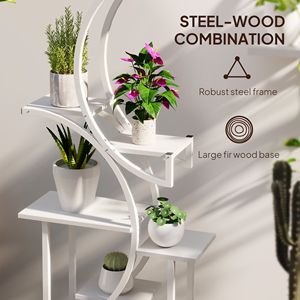 Support à plantes d'intérieur en forme de S à 8 niveaux, 62 pouces, blanc, étagère d'angle pour plusieurs plantes, étagère murale et de présentation de 62 pouces - Product Image 5