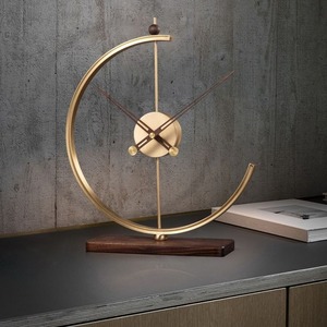 Horloge de bureau moderne en fer, mouvement mécanique, forme géométrique, couleur noire, sonnerie horaire, anniversaire - Product Image 3