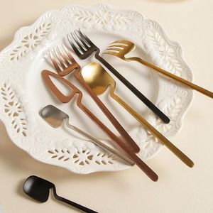 Stylish stainless steel metal cutlery set durable rust resistant flatware utensils for dining table kitchen restaurant hotel use - Product Image 1