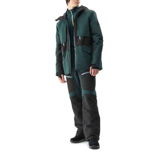 Traje de Esquí de 2 Piezas para Hombre, Color Verde Oscuro y Negro, Impermeable, con Capucha, Chaqueta de Esquí Aislada y Pantalones de Nieve - Product Image 1