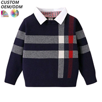 Pull en tricot décontracté pour garçons, coton respirant écologique, pull d'hiver, fabrication OEM ODM, vente en gros, couleur personnalisée