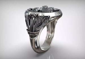 Anillo de Plata de Ley 925 de Lujo con Diseño de Caballo Mítico, Pegaso Alado, Banda Ancha, Joyería Unisex - Product Image 4