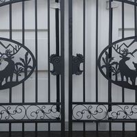 Portes en fer forgé Prima avec inserts en verre décoratifs, résistantes aux intempéries, installation complète sur mesure
