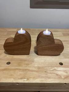 Heart Shape Wooden <b>Tea</b> <b>Light</b> Holder Rustic Home Decoration Valentine's Day Gift - Product Image 4