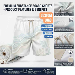 Mens Canvas Solid Front Quick Dry Swim <b>Shorts</b> Polyester Custom Sublimation Print Elastic Drawstring Waist Summer <b>Swimwear</b> - Product Image 3