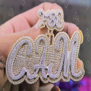 Luxury Mossanite Diamond <b>Pendant</b> Iced Out Hiphop Jewelry <b>Initial</b> Letter 925 Sliver Hiphop Custom Moissanite <b>Pendant</b> - Product Image 1
