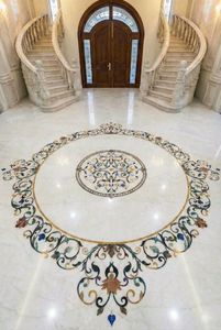 Medallón de Piso para Hospital de Alta Gama con Incrustaciones de Mármol Natural, Antideslizante e Impermeable, Diseño de Estilo Mediterráneo - Product Image 2