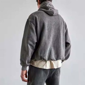 Sudadera con capucha para hombre, estilo acid wash, desgastada, premium, streetwear, de alta calidad, efecto descolorido por el sol, oversize. - Product Image 6