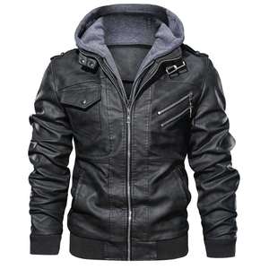 Nouvelle veste de moto élégante, coupe-vent, imperméable, respirante, écologique, en cuir de vachette véritable, à capuche, pour le printemps - Product Image 1
