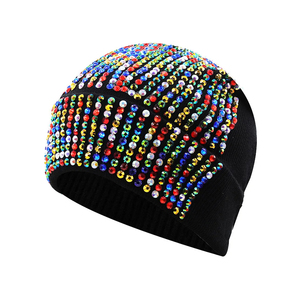 Bonnet en strass avec broderie de paillettes colorées, unisexe, style streetwear, bonnet d'hiver pour adulte, 56-58 cm - Product Image 5