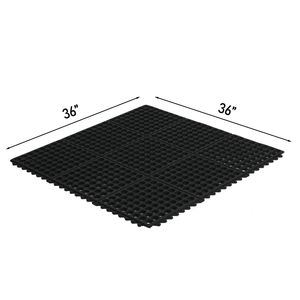 1pc Black Anti-Slip Washable Industrial PVC Foam Cushioned Floor <b>Mat</b> 90x90x1cm for <b>Kitchen</b> Anti-Fatigue <b>Kitchen</b> <b>Mat</b> - Product Image 2