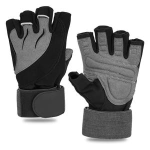 Gants de fitness Qaswa Sports Premium en cuir de vachette légers, à lacets, antichoc, respirants, pour la musculation et le cyclisme - Product Image 1