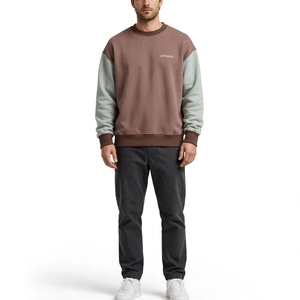 Sweat-shirt à col rond pour homme, couleur personnalisée, blocs de couleur, manches raglan, coupe classique, vêtement décontracté d'automne, 100% coton French Terry Pat - Product Image 1