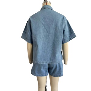 Conjunto de Dos Piezas para Mujer, Primavera 2026, Estilo Urbano, Chaqueta de Manga Corta con Falda Vaquera - Product Image 4