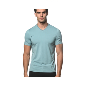 เสื้อยืดคอกว้างทรงปกติสำหรับผู้ชาย ปี 2026 คุณภาพสูง ผ้าฝ้าย 100% ระบายอากาศได้ดี แบบเรียบ ไม่มีลาย สั่งทำได้ แขนสั้น ระบายอากาศได้ดี พร้อม OEM - Product Image 1