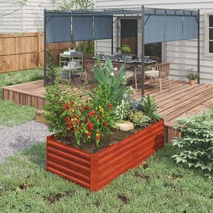 Fioriera Rialzata in Acciaio Zincato Marrone Scuro 71FT X 36FT X 23FT per Esterni con Barre di Rinforzo - Product Image 2