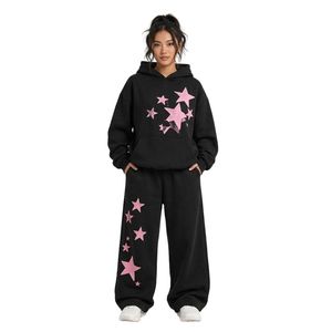 <b>Baggy</b> <b>Women</b> Two Piece Sweatsuits Cotton Fleece 400 GSM Oversized Sweatshirt Wide Leg Sweatpants - Product Image 4