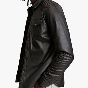 Chemise en cuir véritable pour homme, manches courtes et longues, collection hiver 2026, qualité supérieure, vente chaude - Product Image 3