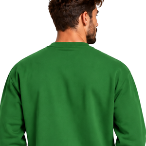 Sweat-shirt vert Kelly pour homme, col rond, manches longues, pull décontracté en polaire, logo personnalisé, streetwear, vêtements de sport d'hiver, vente en gros - Product Image 4