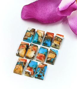 หินมุกคุณภาพ AAA สีเขียวขุ่นทรงบาแกตต์ขนาด 12*6 มม. พลอยธรรมชาติ 100% สำหรับทำเครื่องประดับ ราคาขายส่ง - Product Image 4