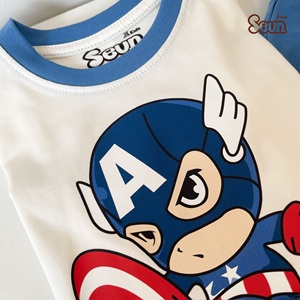 Conjunto de Camiseta sin Mangas y Pantalones Cortos de Superhéroe para Niños SeunKids, 100% Algodón, Ropa de Verano, Fabricante de Vietnam - Product Image 2