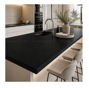 Dalle de granit noir absolu poli, pierre naturelle, pour comptoirs de cuisine et salle de bain, revêtement mural, surface premium - Product Image 1