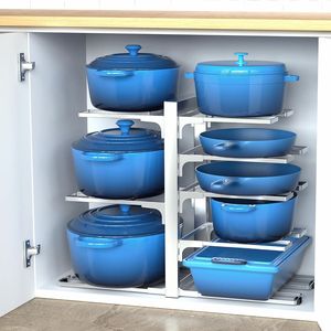 Organizzatore Sottopensile a 8 Livelli per Pentole e Padelle, Portaoggetti da Cucina Resistente 120LBS - Product Image 3