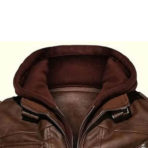 Chaqueta de piel auténtica personalizable para hombre, estilo informal de alta calidad con cuello levantado, diseño Vintage para invierno, Tallas grandes - Product Image 6