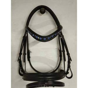 Bridas de caballo al por mayor en cuero negro, cómodas brocas de diseño de piedra de roca pequeña a grande con brillo de cristal - Product Image 3