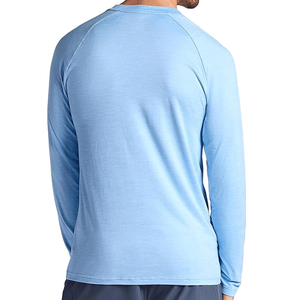 T-shirt pour homme de qualité supérieure, bleu, manches courtes, uni, polyester et élasthanne, col rond, écologique, respirant, tendance pour l'été - Product Image 2