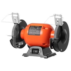 Smerigliatrice da banco a velocità singola da 6 pollici con tavolo a bassa velocità 1750 RPM, motore a induzione 250W 2A, impugnature con grana 36/60 - Product Image 1