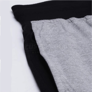 Shorts Bermuda pour homme à blocs de couleur avec poches, taille à cordon de serrage, séchage rapide, style sport décontracté, noir et gris - Product Image 6