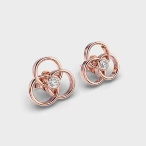 High Demand 18K Yellow Gold Moissanite Diamond Stud <b>Earrings</b> Delicate Everyday Sparkle Brilliant Round Shape Certified Birthday - Product Image 3