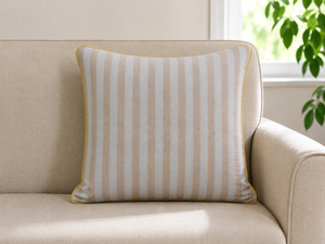 100% Linen Yarn Dyed Striped Cushion Cover Luxury Decorative Throw Pillow Cover with Contrast Piping for <b>Sofa</b>, <b>Bed</b> & Home Decor - Product Image 4