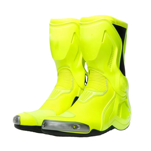 Nouvelles bottes de moto en cuir pour hommes, design personnalisé, bottes de course pour motards, avec tissu en cuir personnalisable, chaussures de moto - Product Image 2