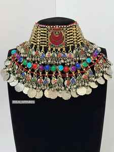 Conjunto de joyería de boda afgana vintage con forma personalizada, directo de fábrica, collar y aretes para usar en bodas - Product Image 4