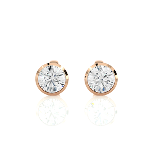 Boucles d'oreilles clous en or 18 carats avec diamant de laboratoire taille ronde 1,20 carat, certifié IGI et pureté VS1, en vente, exportation depuis l'Inde - Product Image 1