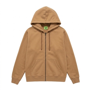 Sudadera con capucha unisex al por mayor de algodón de 330 g/m² con cremallera, lisa y personalizable, para otoño, estilo casual - Product Image 4