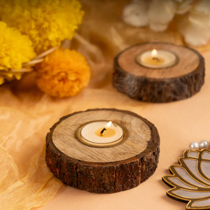 Porte-bougie rond en bois avec pot de cire blanche pour décoration intérieure, porte-bougie chauffe-plat, décoration de Noël et d'anniversaire, personnalisable - Product Image 5