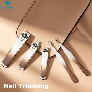 Factory Price Best Product Professional Stainless Steel Manicure and Pedicure Set Sharp <b>Nail</b> Cutter Ear Pick Cuticle Pusher Kit - Product Image 5