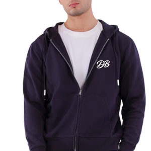 Sweat à capuche zippé bleu marine personnalisé avec logo pour femme, en molleton épais, avec cordon de serrage, style streetwear, vente en gros - Product Image 6