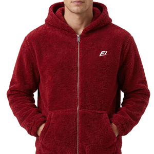 OEM Wholesale <b>Sherpa</b> Fleece Zip <b>Hoodies</b> Men's Thick Warm Winter Streetwear Solid Color Custom Logo Oversized Regular Fit USA Y2K - Product Image 4