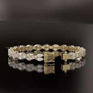 Bracelet tennis en argent moissanite, bracelet à maillons floraux, bijoux de luxe étincelants, cadeau de mariage pour femme - Product Image 4