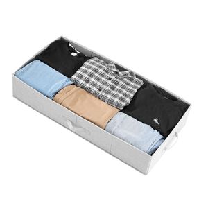 Large 48L Underbed <b>Clothes</b> <b>Storage</b> Containers 31.7 X 15.9 X 6.1 Inch Low Profile Gray Metal Lids for Bed - Product Image 2