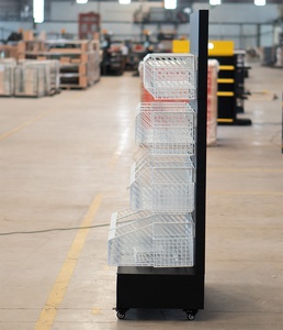 Single-Sided Vertical L-Shape Metal <b>Basket</b> Supermarket <b>Shelves</b> Gondola Display Rack Quick Installation Retail Store OEM Vietnam - Product Image 2
