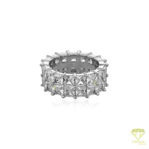 Anillo Cuadrado Ancho de Plata de Ley 925 con Diamante Cultivado en Laboratorio al por Mayor para Minoristas y Distribuidores de Joyería de Lujo - Product Image 3