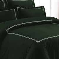 Housse de couette moderne T-150 en coton olive avec motif Baratta, ensemble de literie 3 pièces uni pour la maison