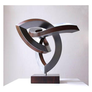 Escultura Decorativa Contemporánea de Aluminio, Figura de Arte Metálico Abstracto Moderno para Decoración del Hogar y la Oficina - Product Image 1