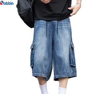 กางเกงยีนส์ขาสั้นทรงหลวมเอวกลางสไตล์ฮิปฮอปสตรีทแวร์วินเทจฟอกสีมีกระเป๋าหลายช่องสำหรับผู้ชายและผู้หญิงแฟชั่นฤดูร้อนแบรนด์ดัง - Product Image 2